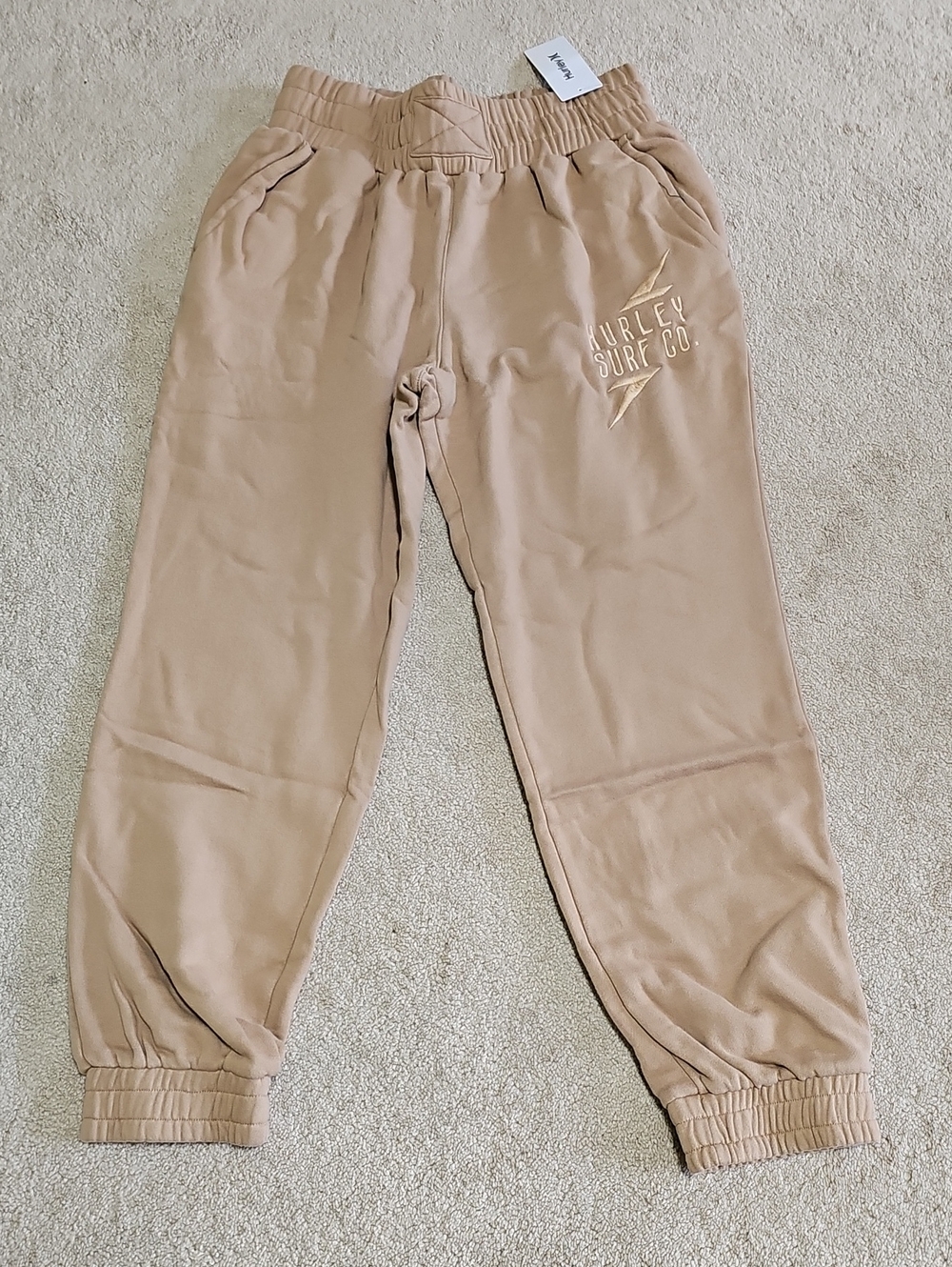 Hurley Kids Tan Joggers with Surf Co. Logo